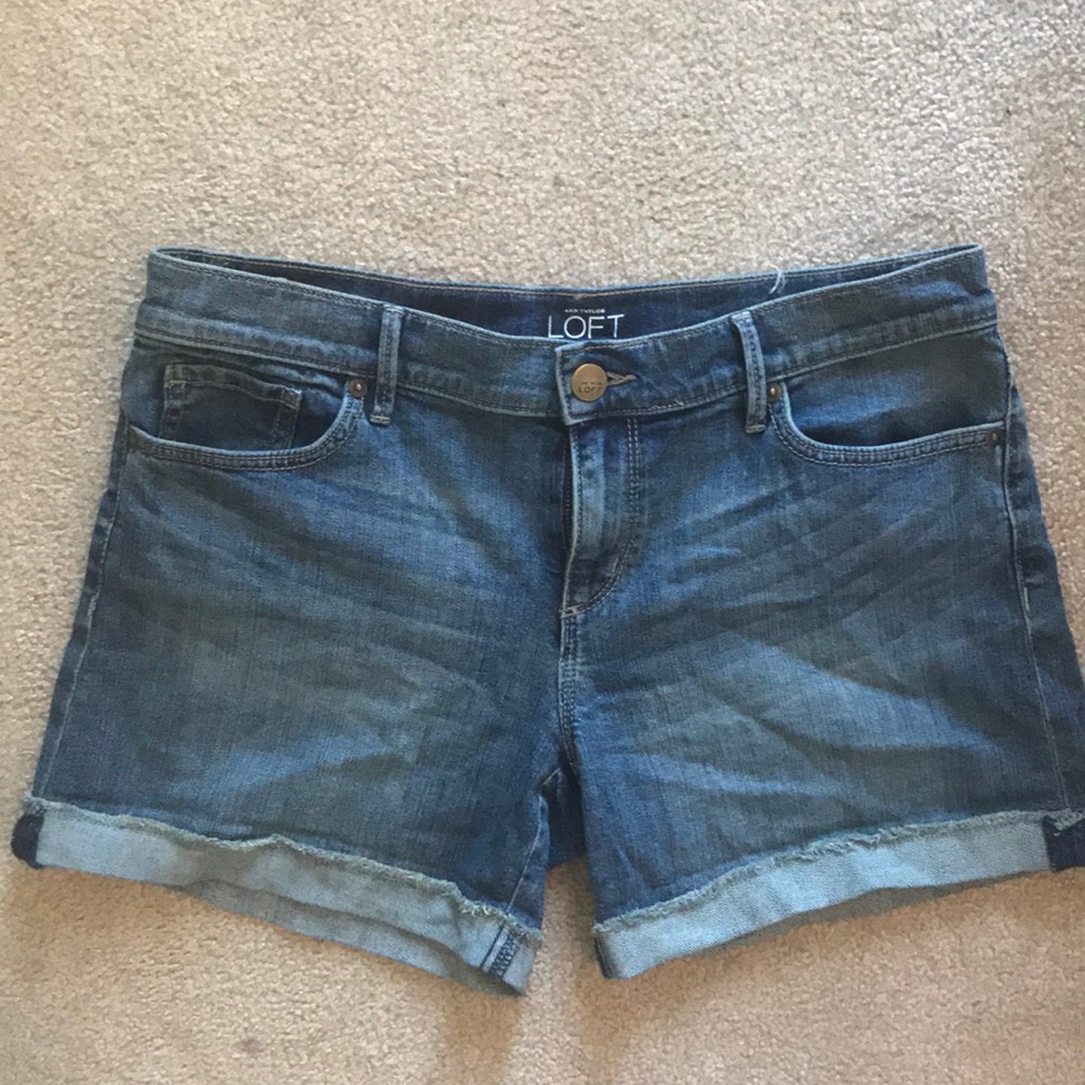 LOFT roll denim shorts